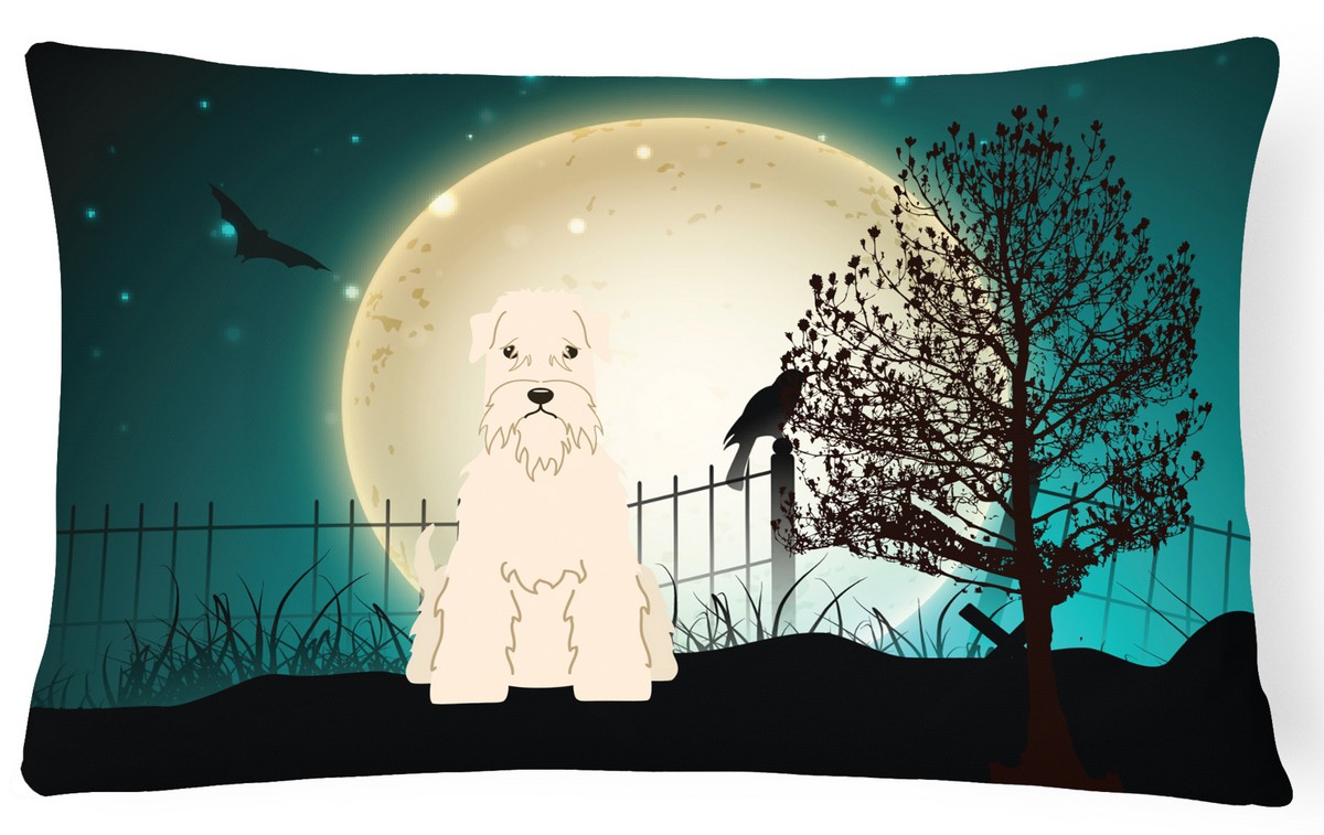 Halloween Scary Soft Coated Wheaten Terrier Canvas Fabric Decorative Pillow