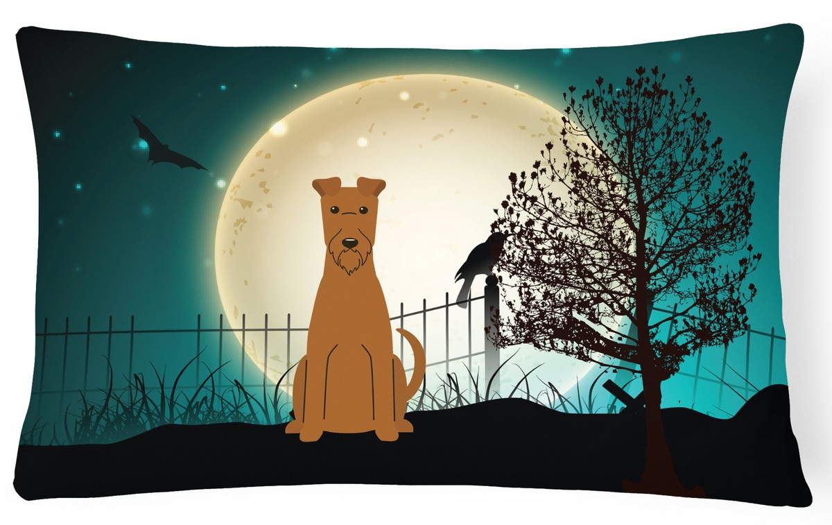 Halloween Scary Irish Terrier Canvas Fabric Decorative Pillow