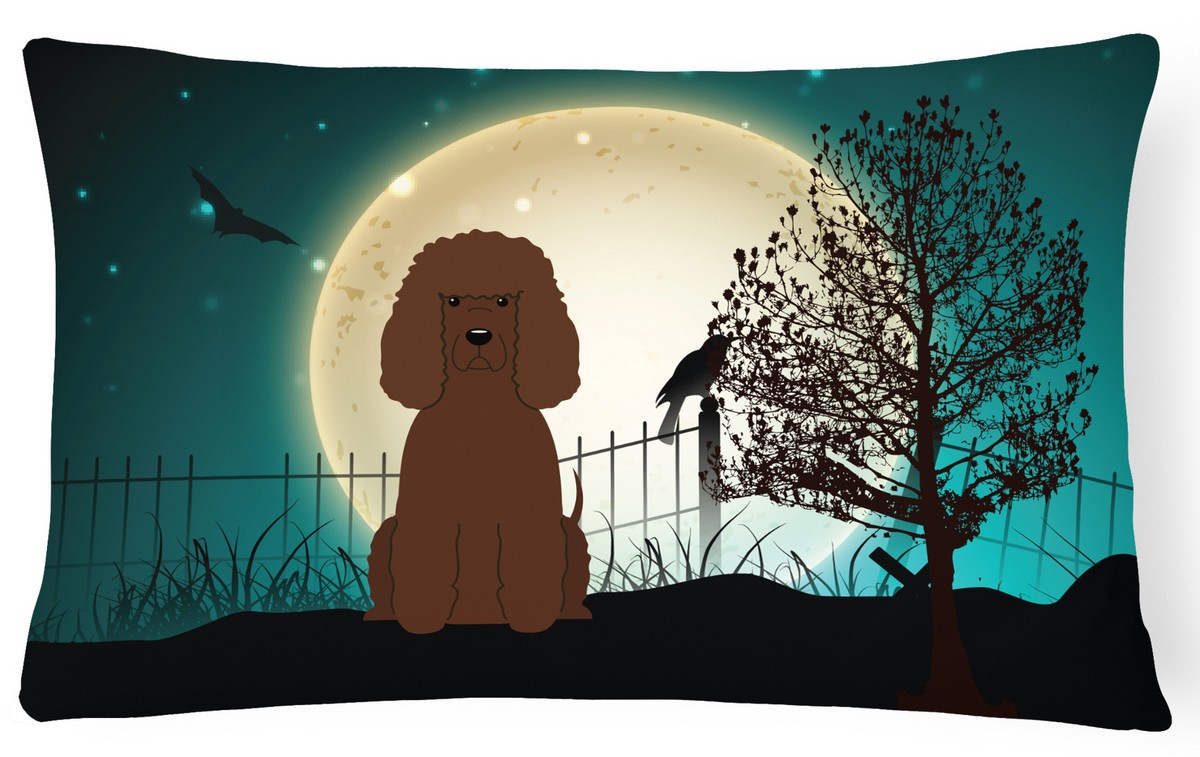 Halloween Scary Irish Water Spaniel Canvas Fabric Decorative Pillow