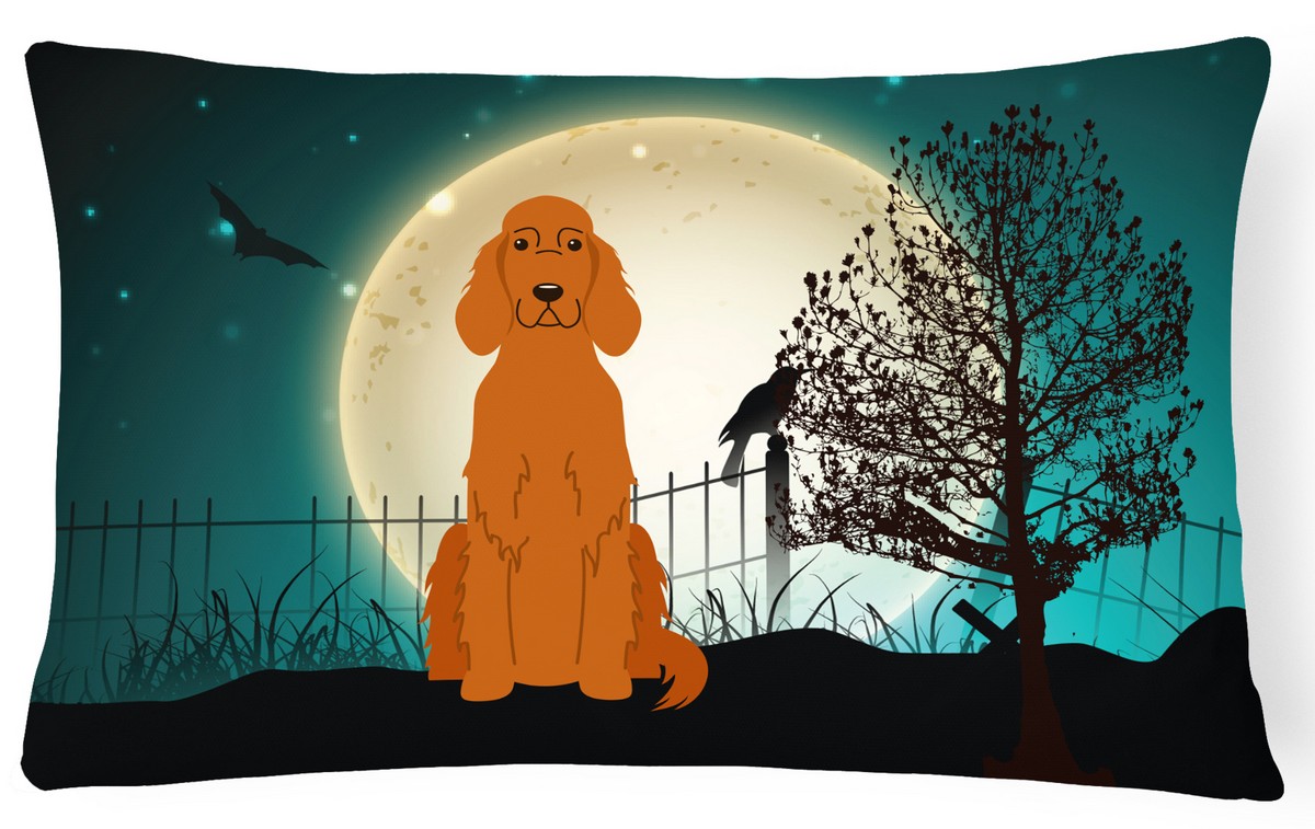 Halloween Scary Irish Setter Canvas Fabric Decorative Pillow