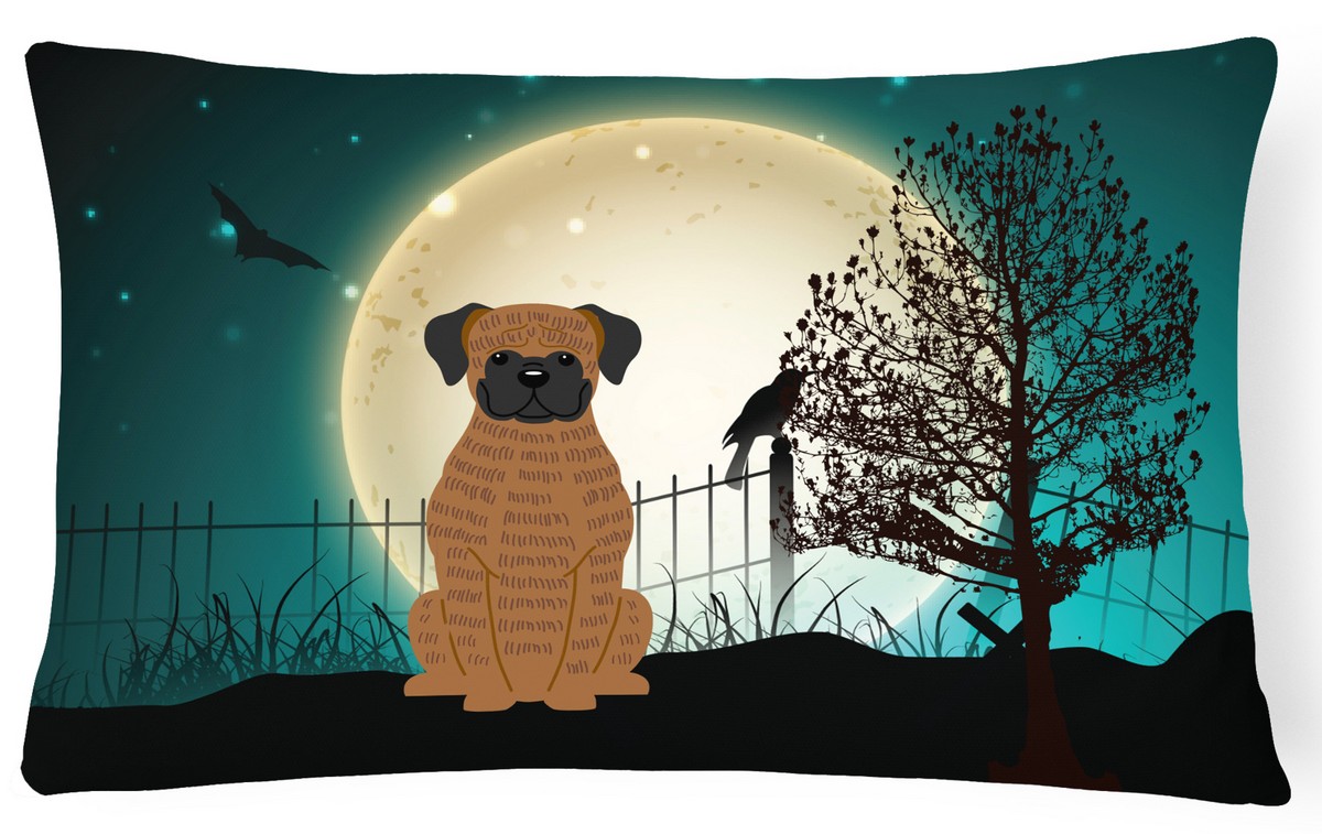 Halloween Scary Brindle Boxer Canvas Fabric Decorative Pillow