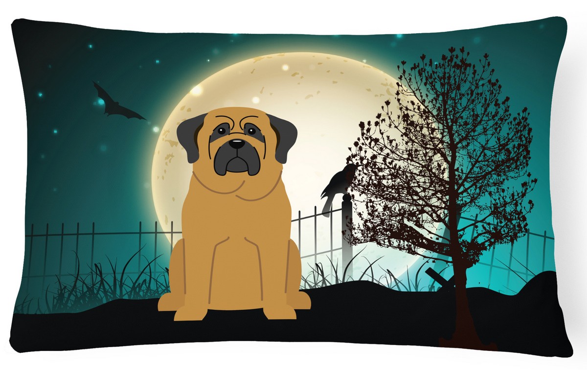Halloween Scary Mastiff Canvas Fabric Decorative Pillow