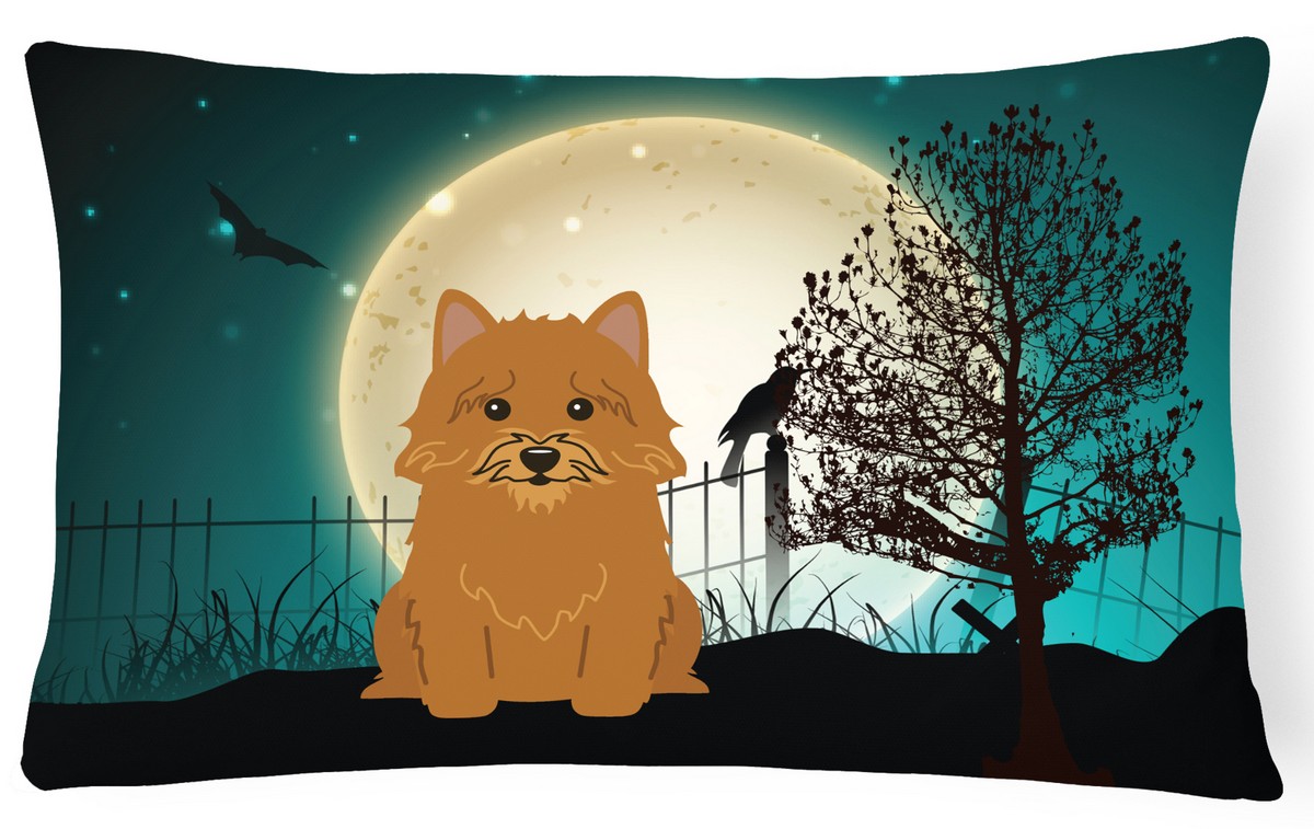 Halloween Scary Norwich Terrier Canvas Fabric Decorative Pillow