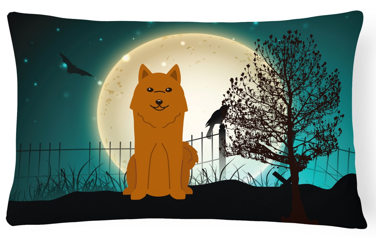 Halloween Scary Karelian Bear Dog Canvas Fabric Decorative Pillow