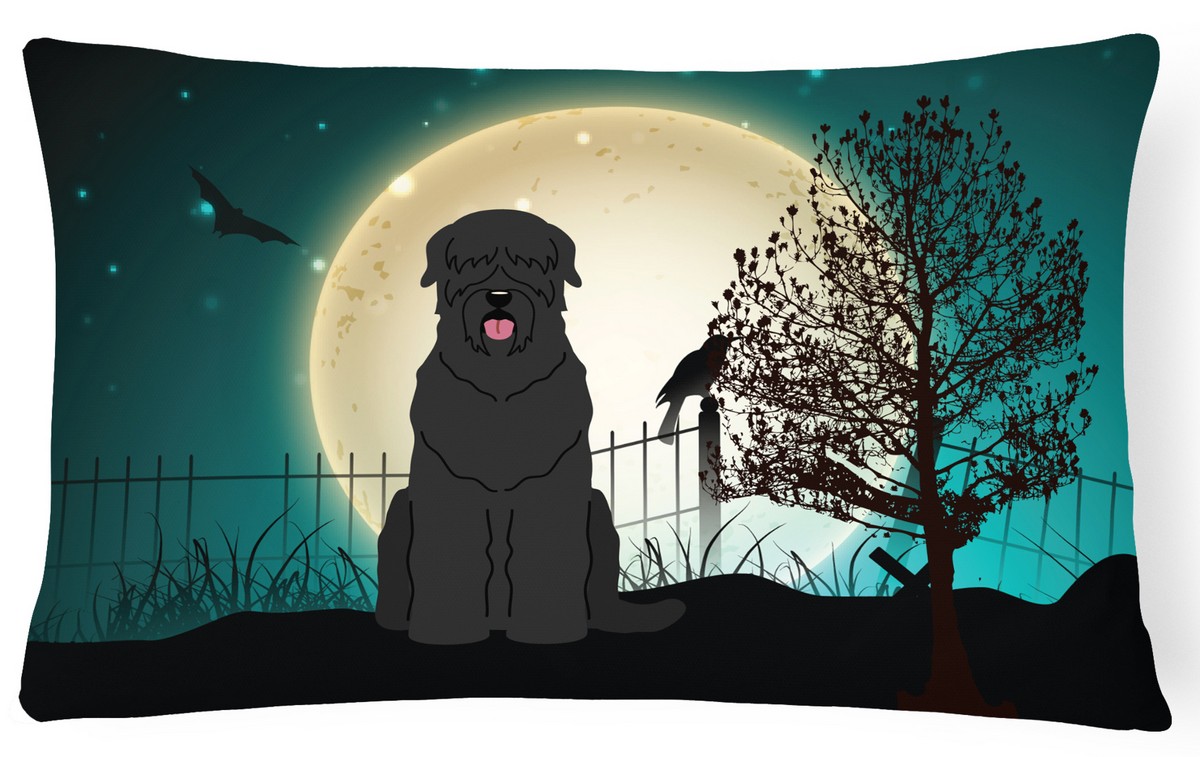 Halloween Scary Black Russian Terrier Canvas Fabric Decorative Pillow