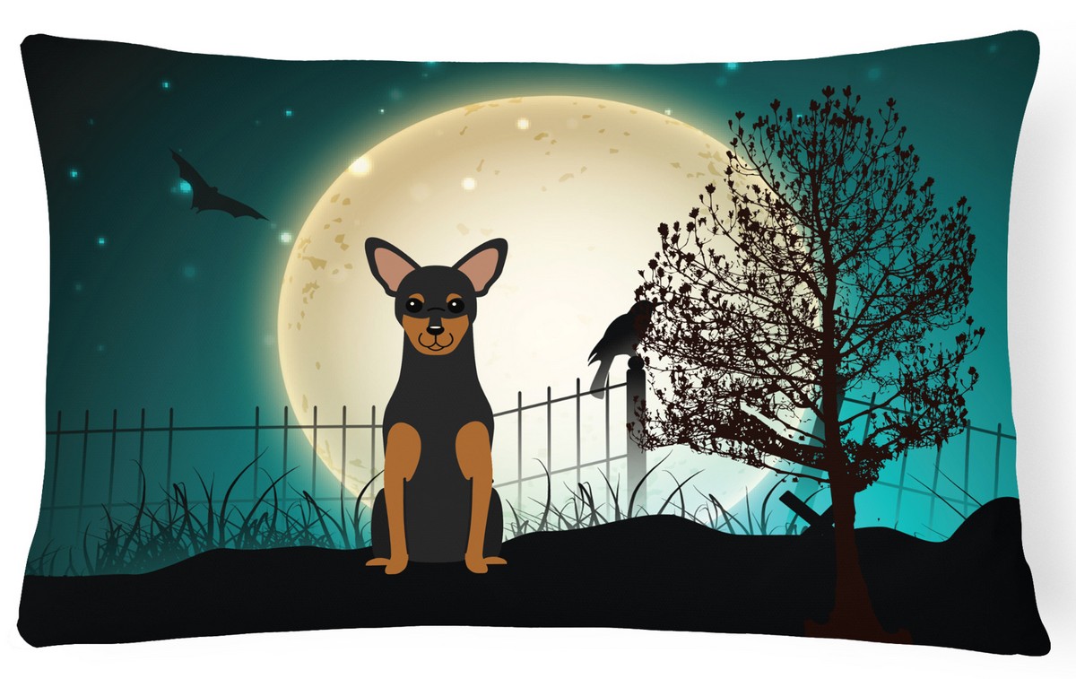 Halloween Scary Manchester Terrier Canvas Fabric Decorative Pillow