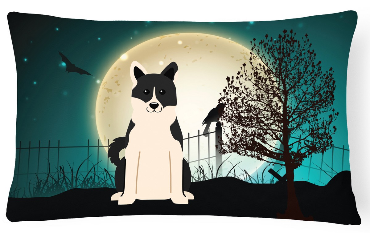 Halloween Scary Russo-European Laika Spitz Canvas Fabric Decorative Pillow