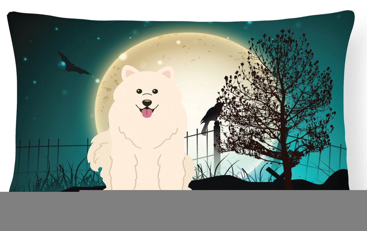 Halloween Scary Samoyed Canvas Fabric Decorative Pillow
