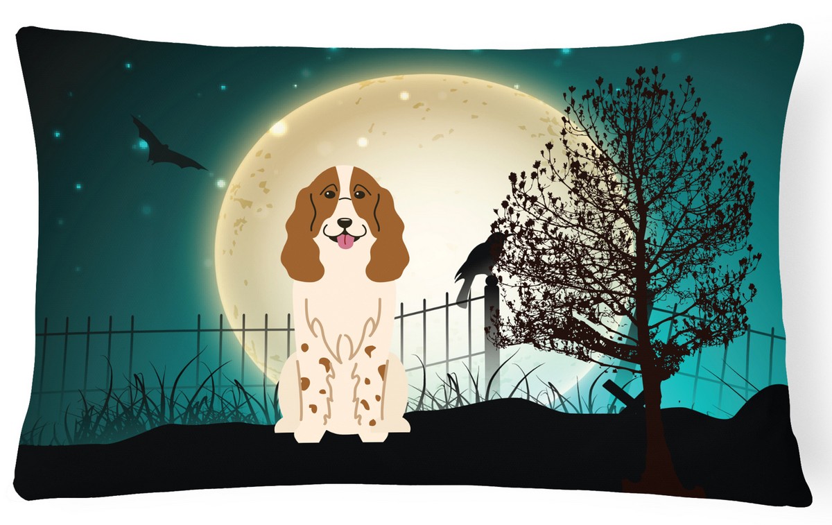 Halloween Scary Russian Spaniel Canvas Fabric Decorative Pillow