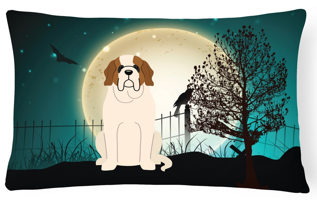 Halloween Scary Saint Bernard Canvas Fabric Decorative Pillow