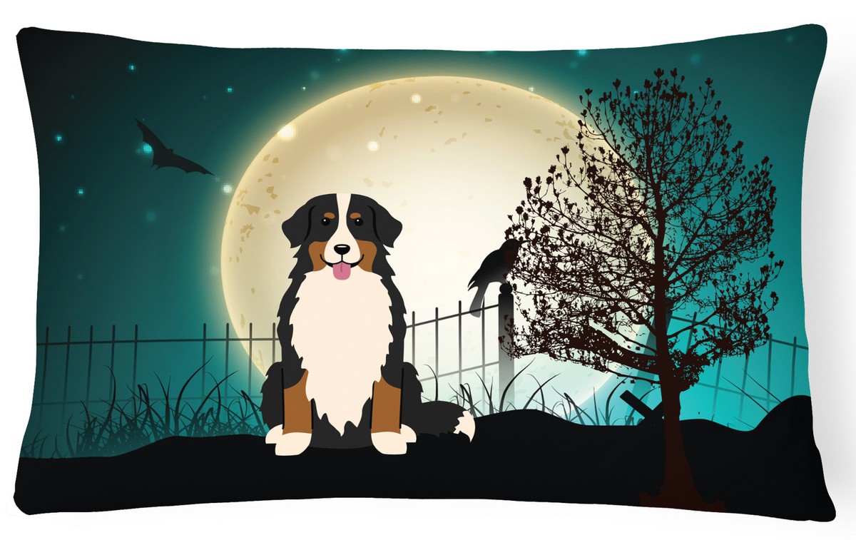 Halloween Scary Bernese Mountain Dog Canvas Fabric Decorative Pillow