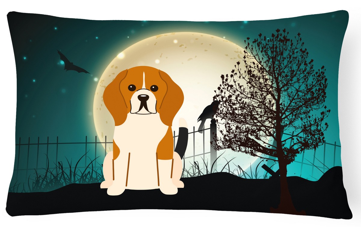 Halloween Scary Beagle Tricolor Canvas Fabric Decorative Pillow