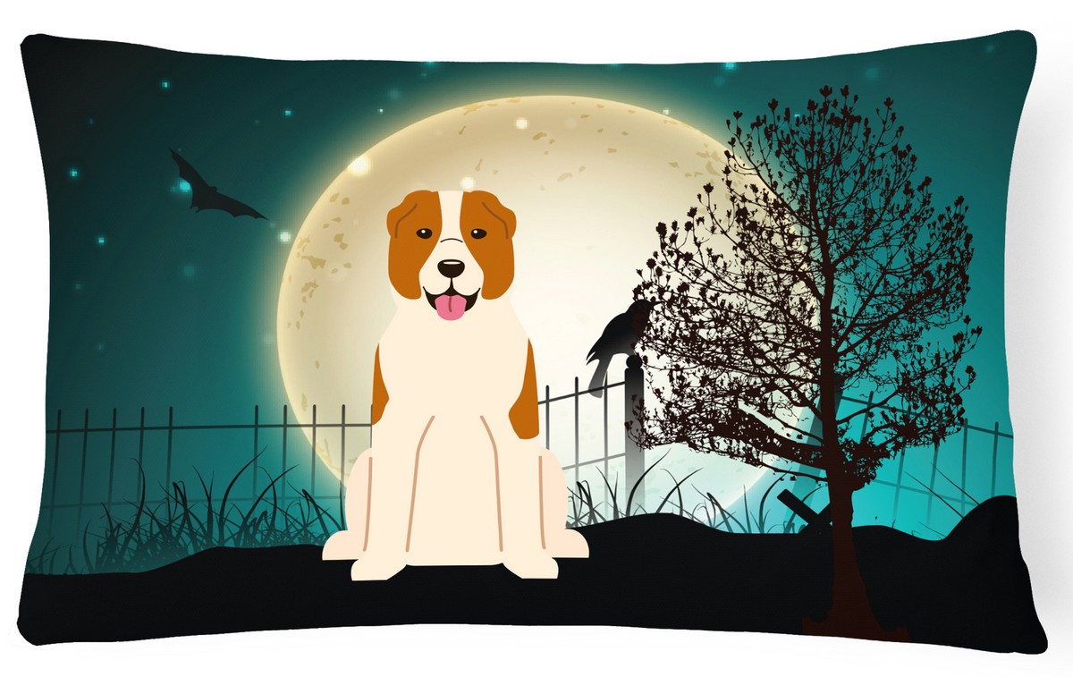 Halloween Scary Central Asian Shepherd Dog Canvas Fabric Decorative Pillow