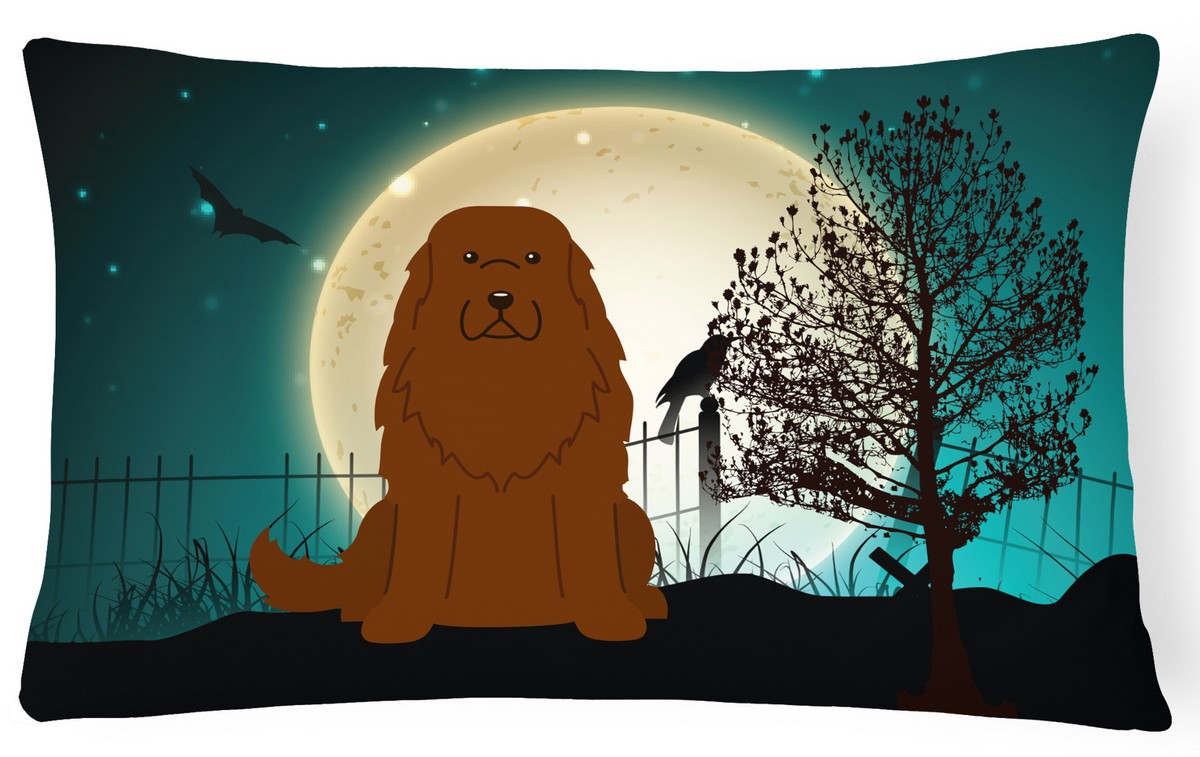 Halloween Scary Caucasian Shepherd Dog Canvas Fabric Decorative Pillow