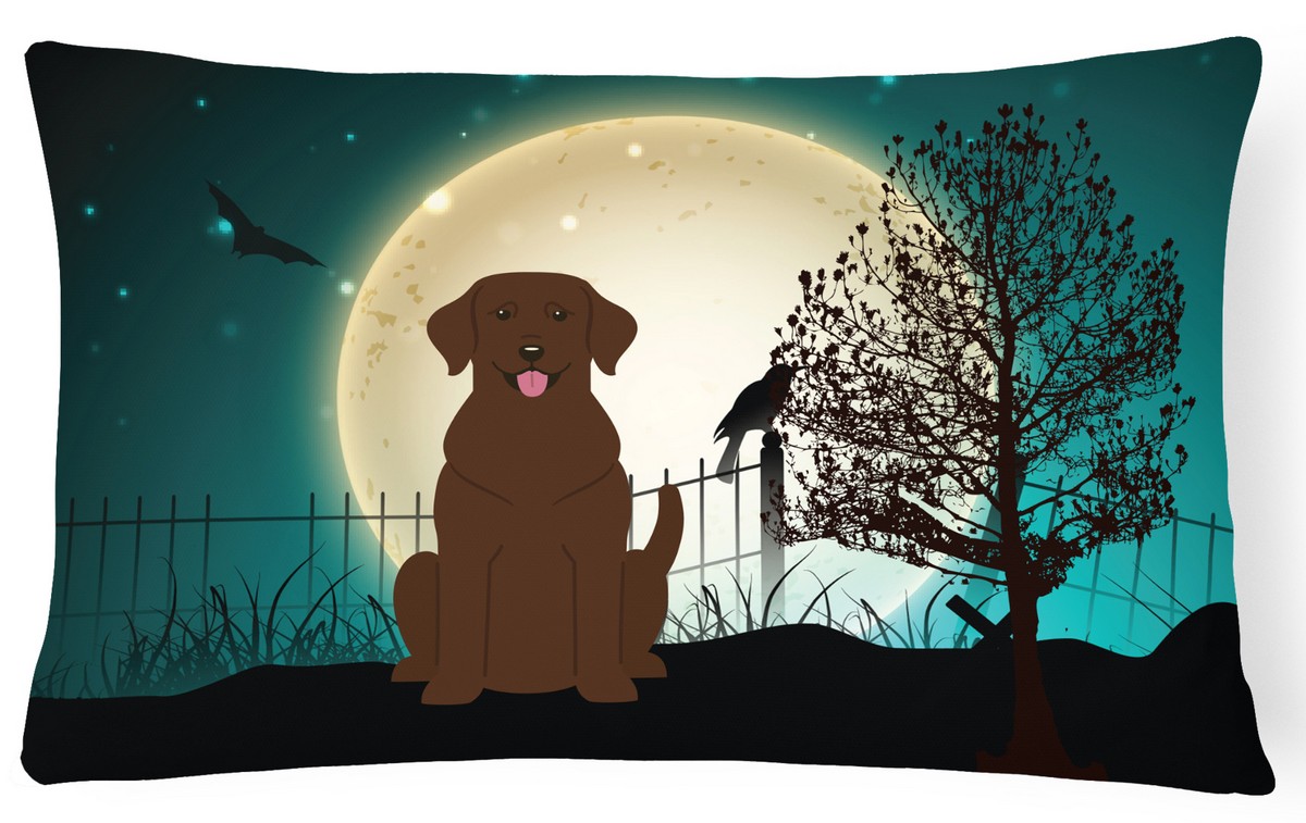 Halloween Scary Chocolate Labrador Canvas Fabric Decorative Pillow