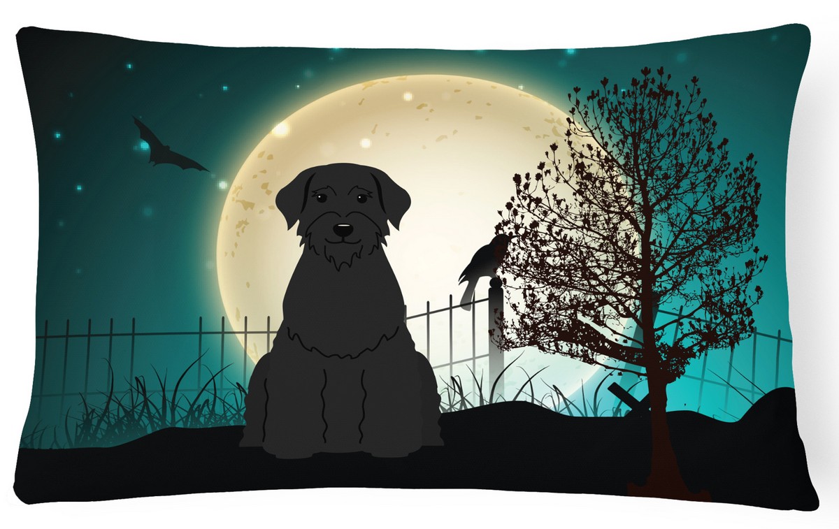 Halloween Scary Giant Schnauzer Canvas Fabric Decorative Pillow