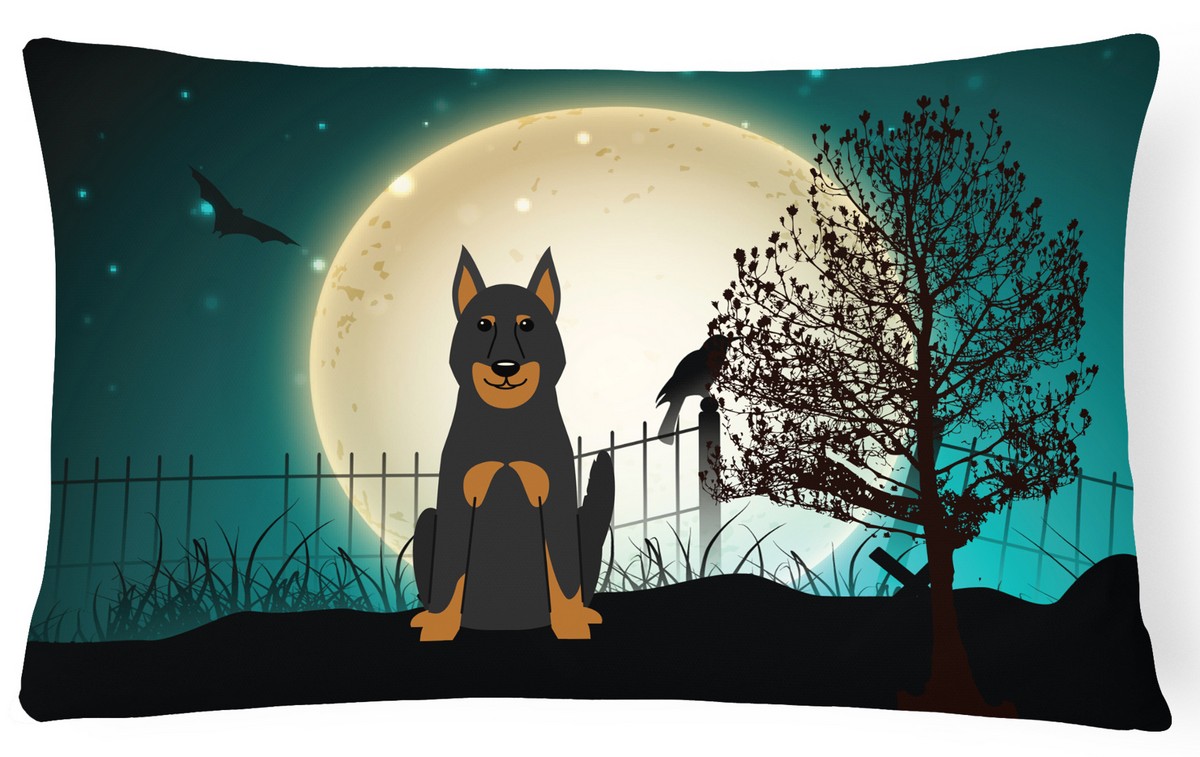 Halloween Scary Beauce Shepherd Dog Canvas Fabric Decorative Pillow