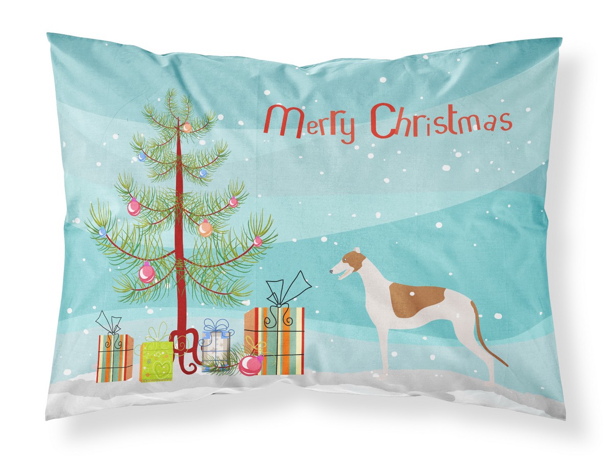 BB2923PILLOWCASE Greyhound Merry Christmas Tree Fabric Standard Pillowcase