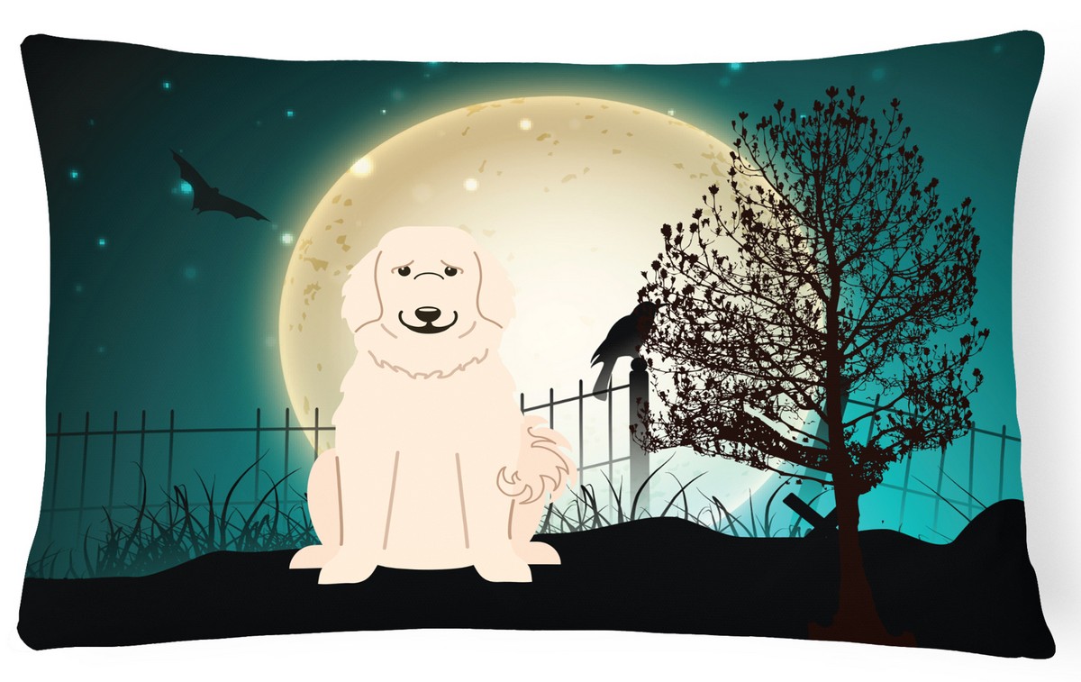 Halloween Scary Great Pyrenese Canvas Fabric Decorative Pillow