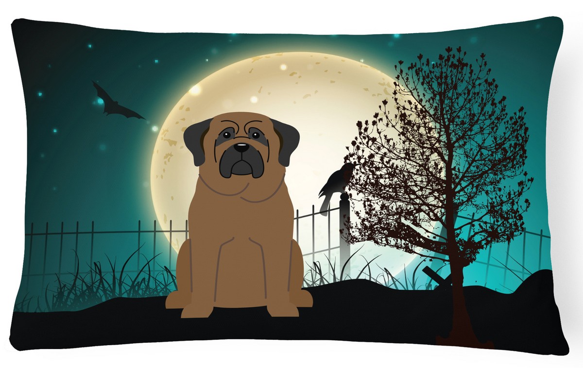 Halloween Scary Bullmastiff Canvas Fabric Decorative Pillow