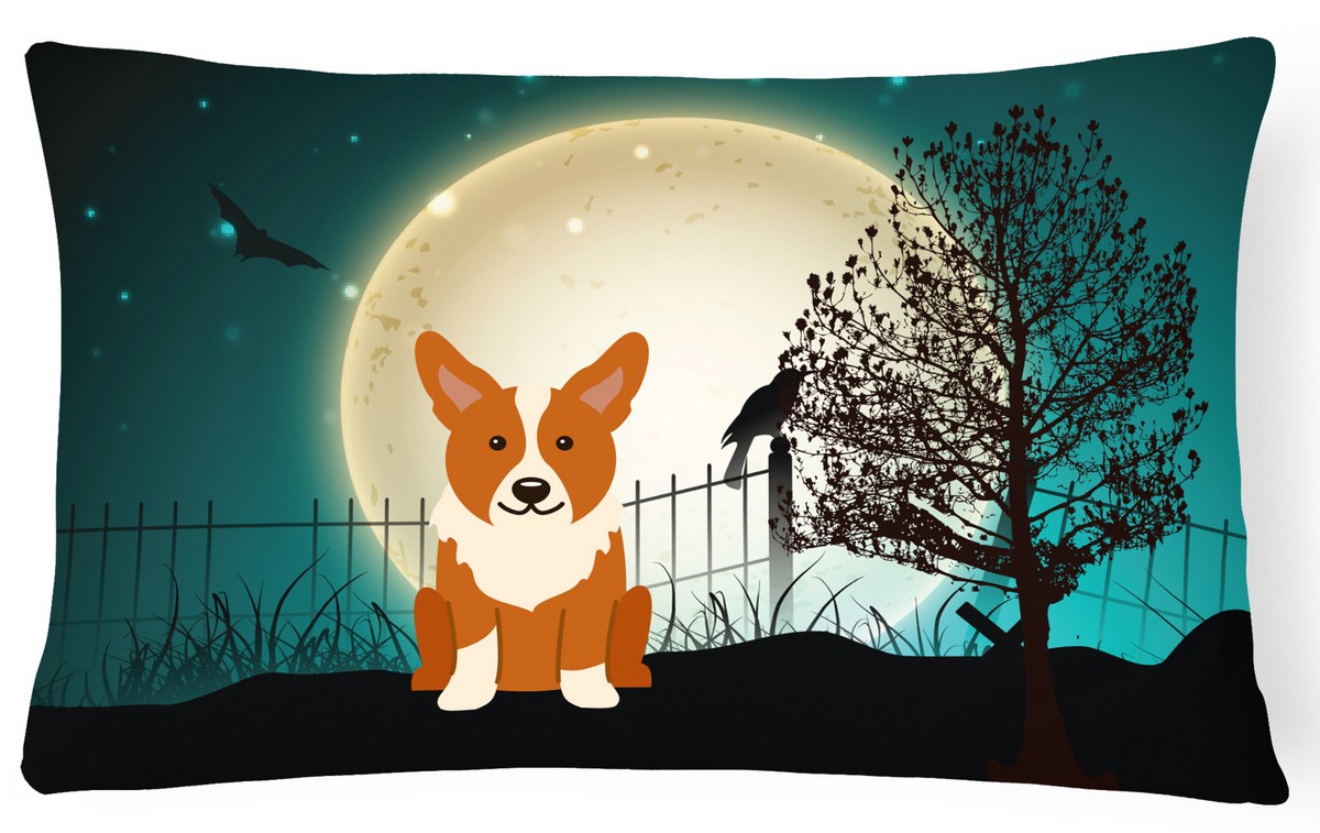 Halloween Scary Corgi Canvas Fabric Decorative Pillow