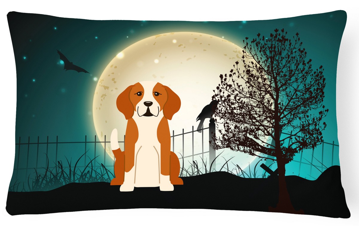 Halloween Scary English Foxhound Canvas Fabric Decorative Pillow