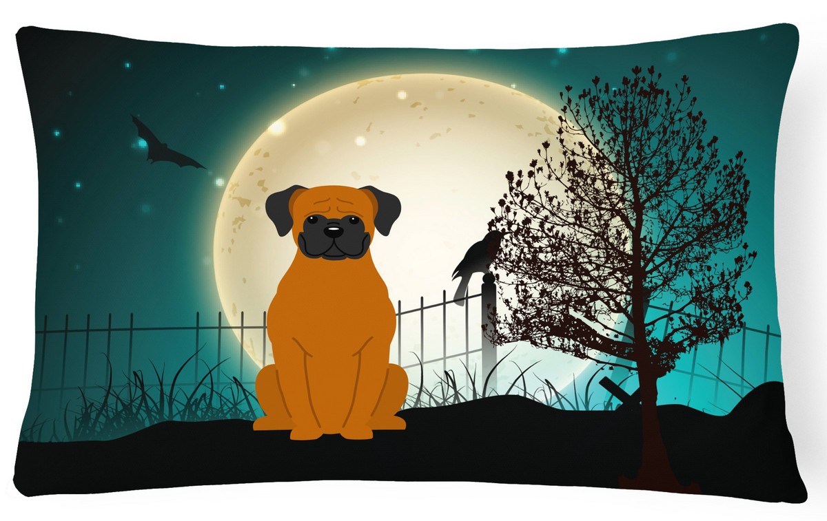 Halloween Scary Fawn Boxer Canvas Fabric Decorative Pillow