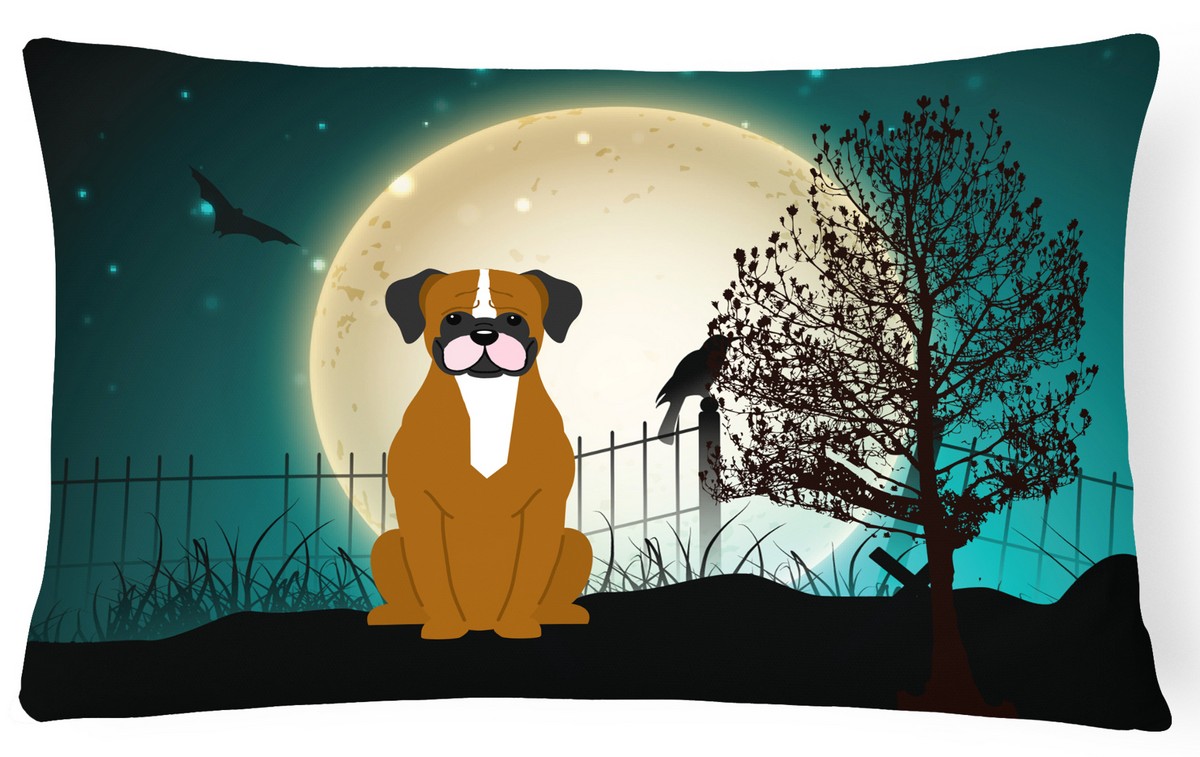 Halloween Scary Flashy Fawn Boxer Canvas Fabric Decorative Pillow