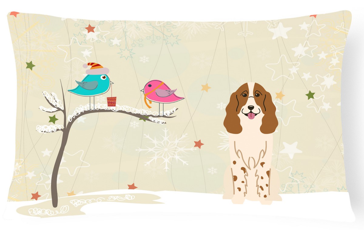 Christmas Presents Between Friends Russian Spaniel Canvas Fabric Decorative Pillow