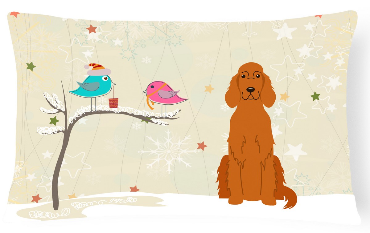 Christmas Presents Between Friends Irish Setter Canvas Fabric Decorative Pillow