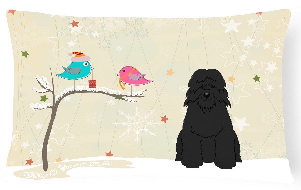 Picture of Carolines Treasures BB2546PW1216 Christmas Presents Between Friends Bouvier Des Flandres Canvas Fabric Decorative Pillow