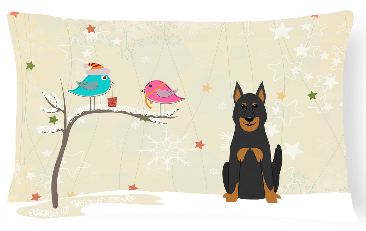 Christmas Presents Between Friends Beauce Shepherd Dog Canvas Fabric Decorative Pillow