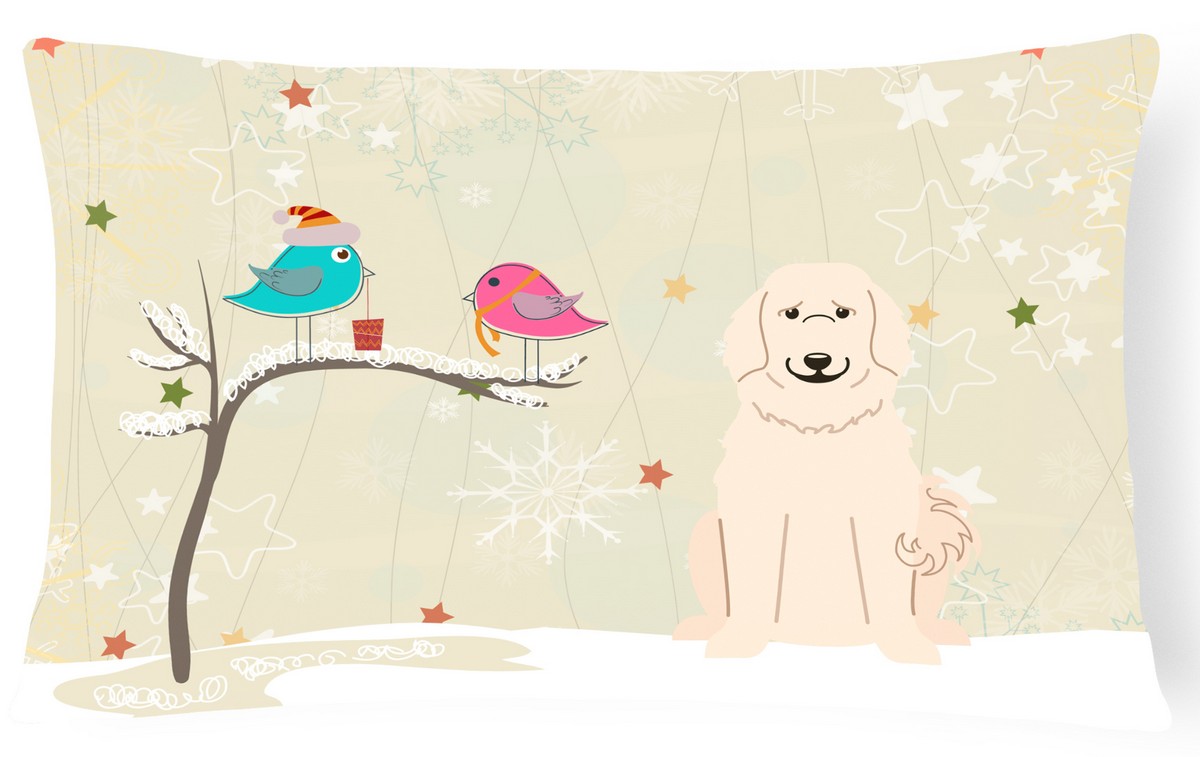 Christmas Presents Between Friends Great Pyrenese Canvas Fabric Decorative Pillow