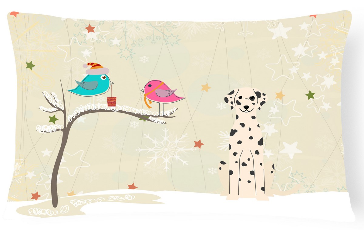 Christmas Presents Between Friends Dalmatian Canvas Fabric Decorative Pillow