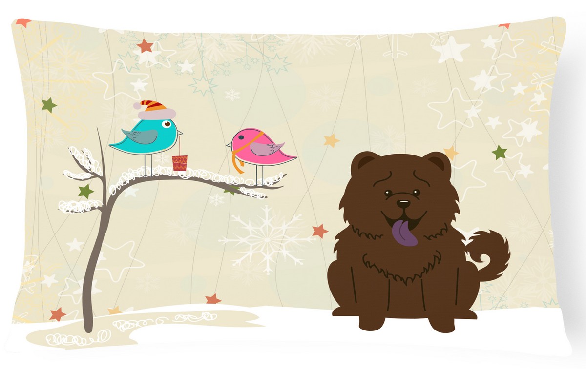 Christmas Presents Between Friends Chow Chow Chocolate Canvas Fabric Decorative Pillow