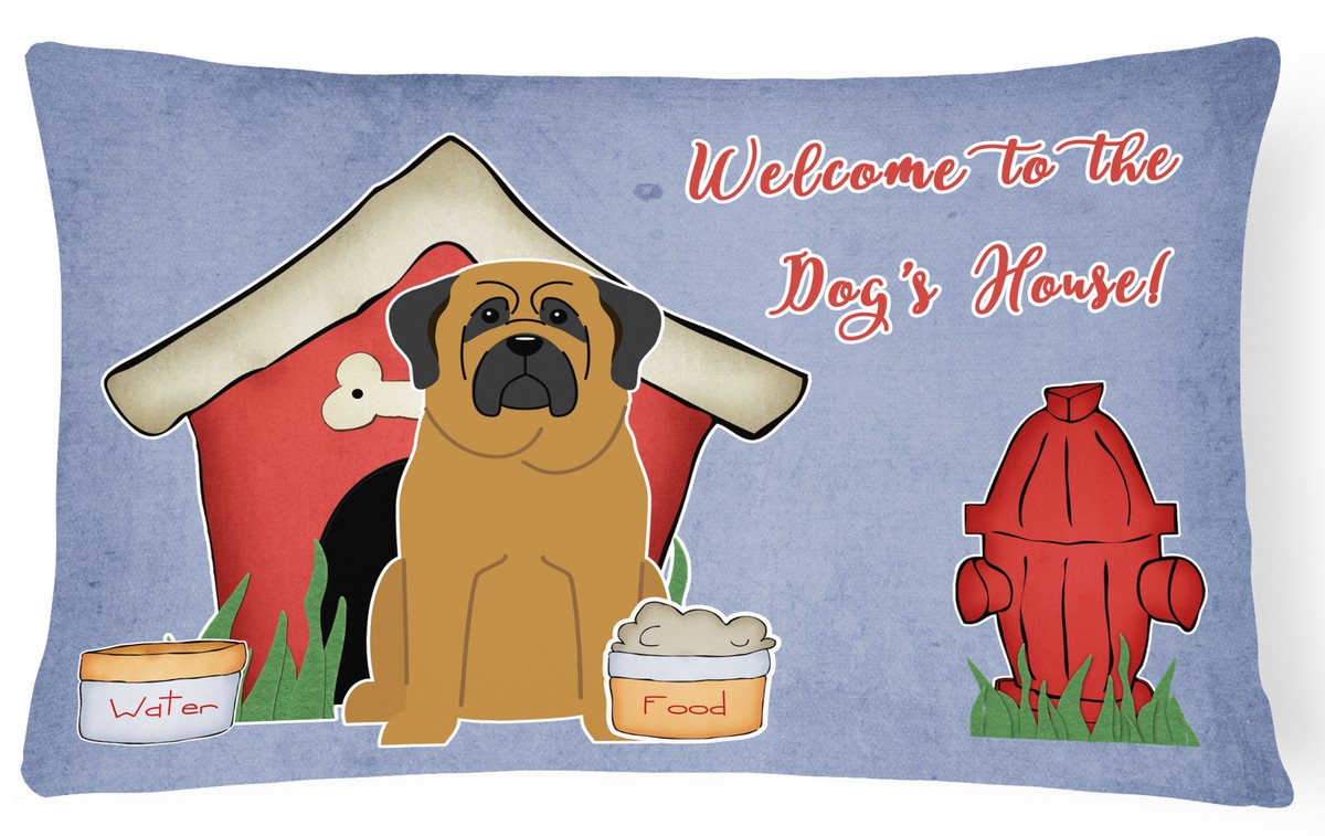 Dog House Collection Mastiff Canvas Fabric Decorative Pillow