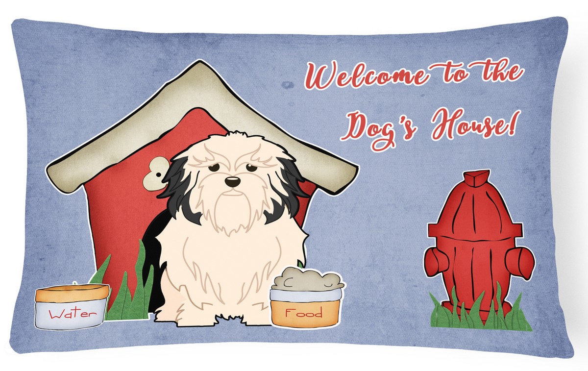 Dog House Collection Lowchen Canvas Fabric Decorative Pillow