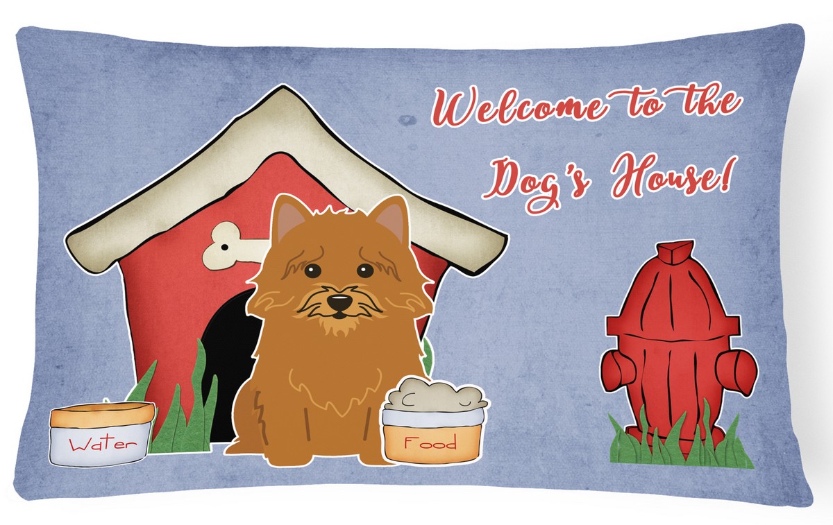 Dog House Collection Norwich Terrier Canvas Fabric Decorative Pillow