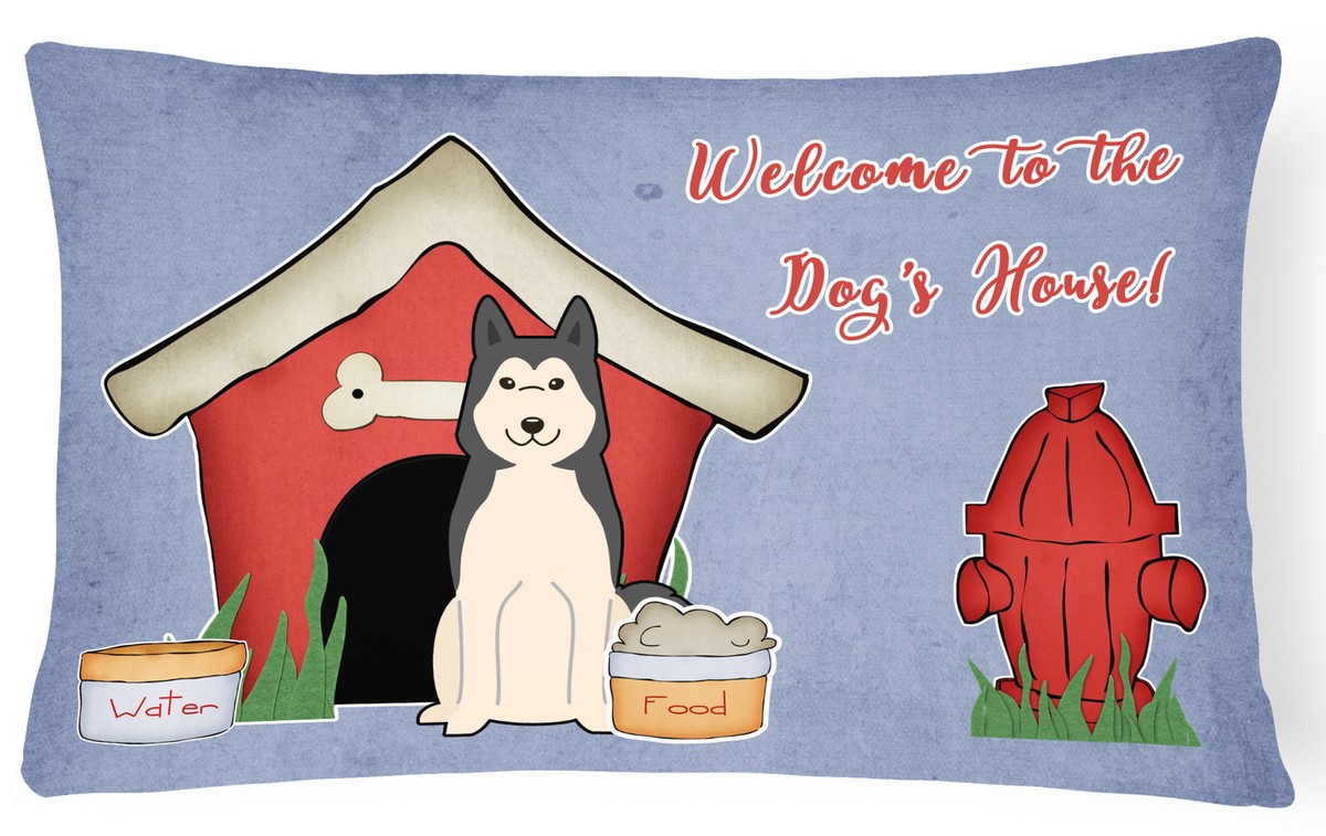 Dog House Collection West Siberian Laika Spitz Canvas Fabric Decorative Pillow