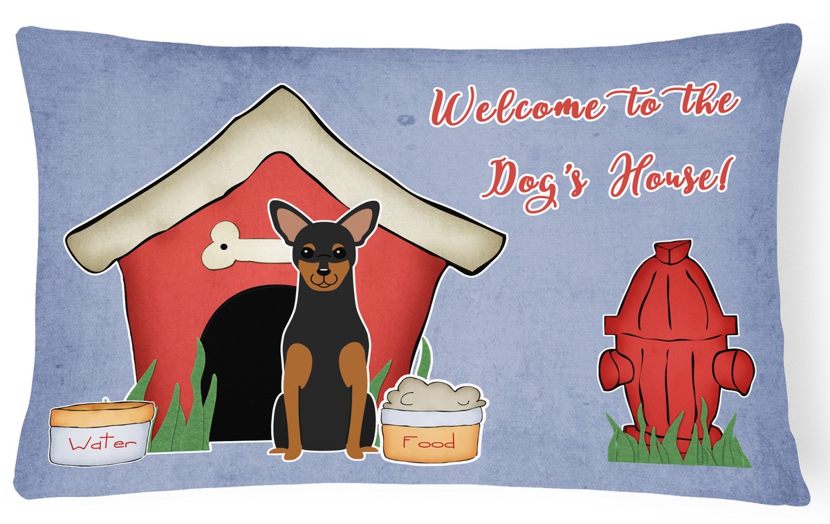 Dog House Collection Manchester Terrier Canvas Fabric Decorative Pillow