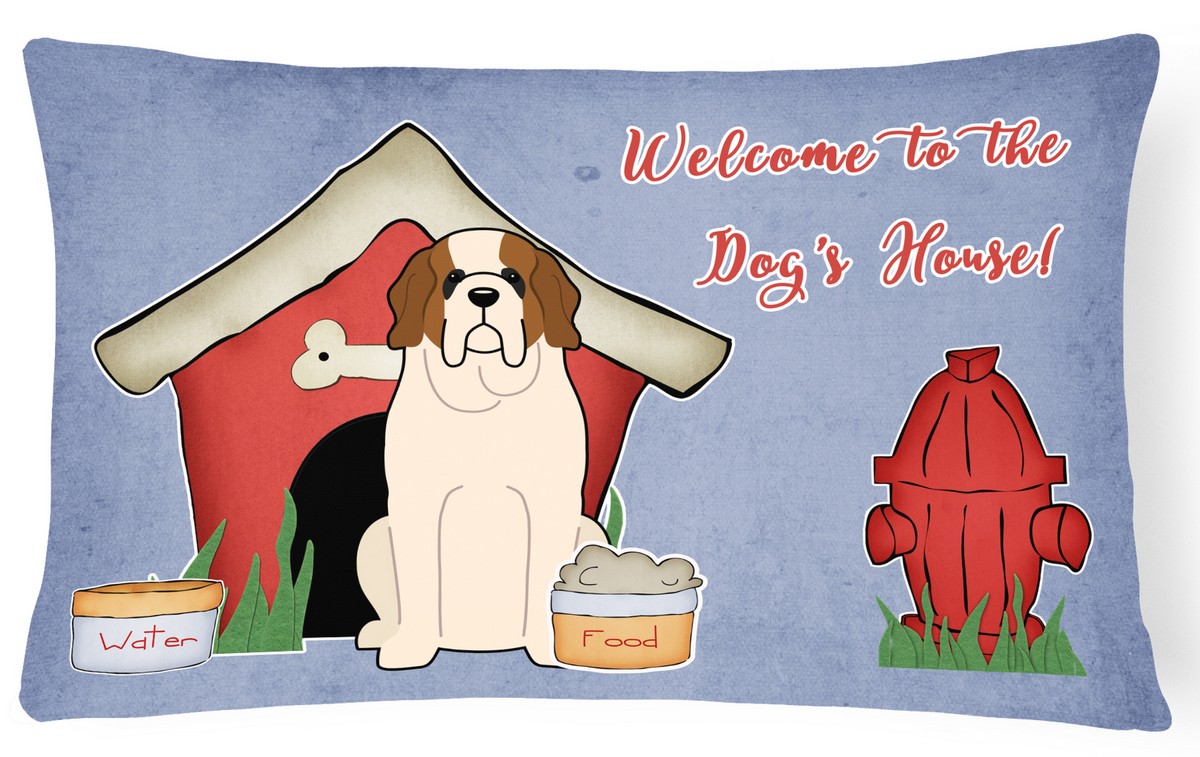 Dog House Collection Saint Bernard Canvas Fabric Decorative Pillow
