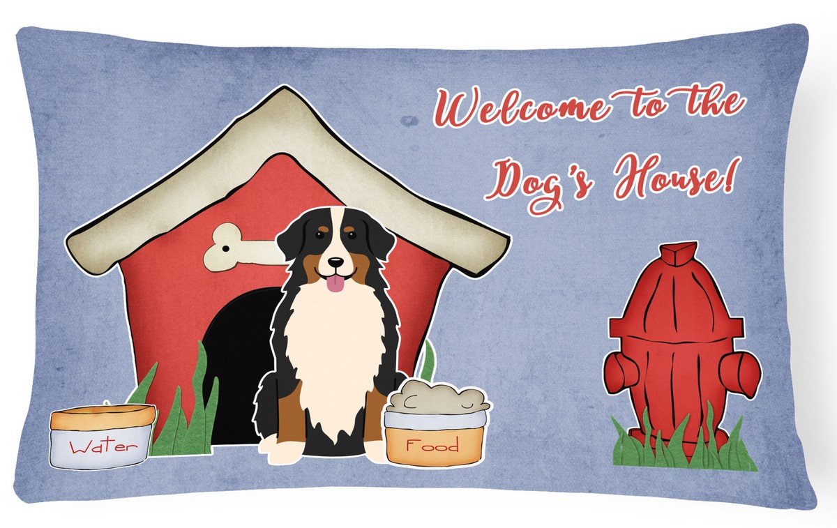 Dog House Collection Bernese Mountain Dog Canvas Fabric Decorative Pillow