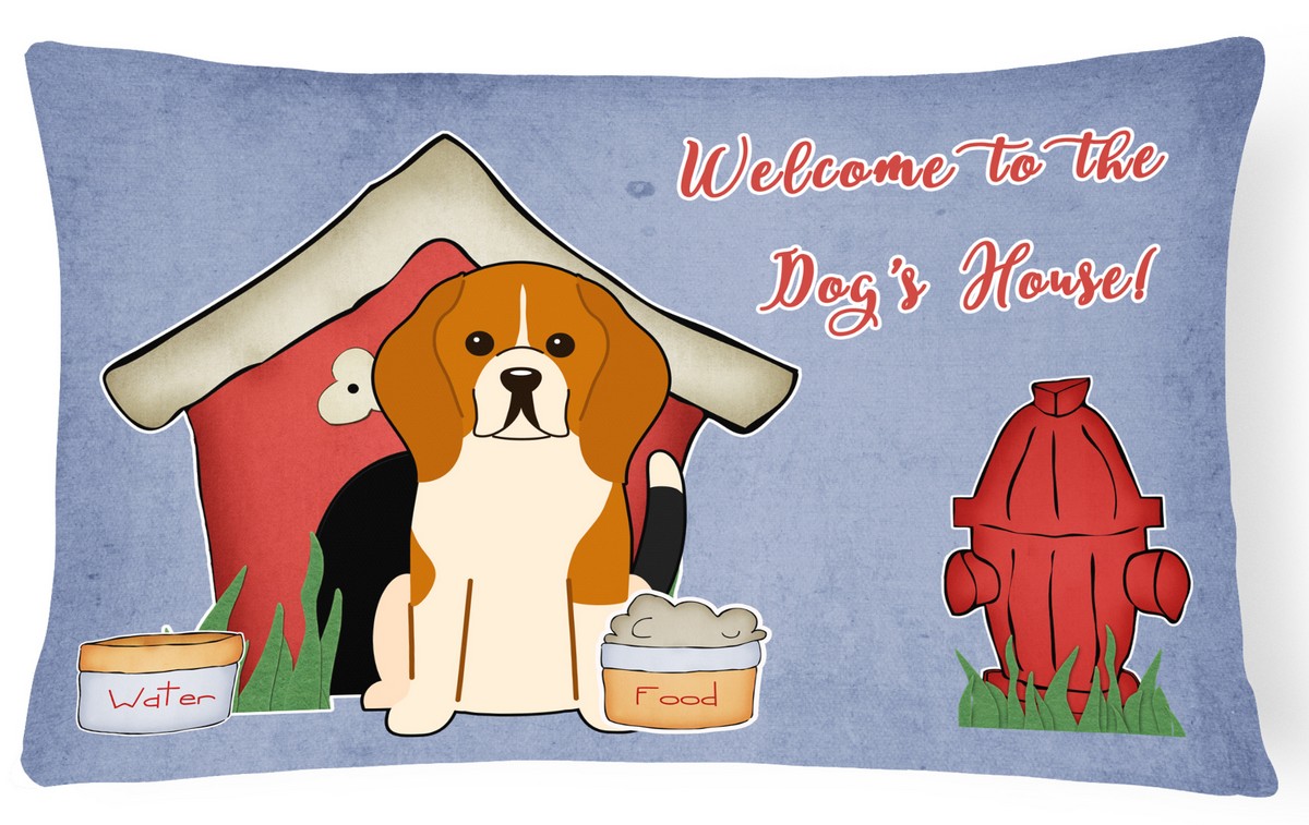 Dog House Collection Beagle Tricolor Canvas Fabric Decorative Pillow