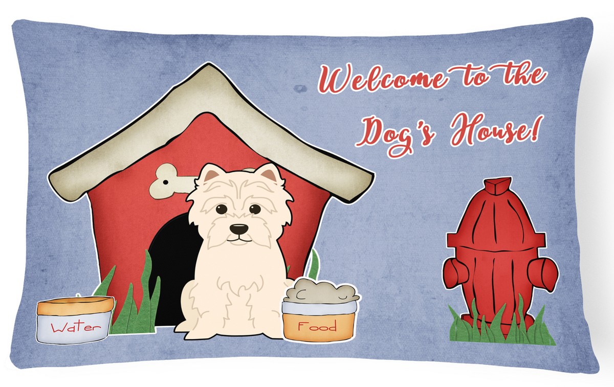 Dog House Collection Westie Canvas Fabric Decorative Pillow