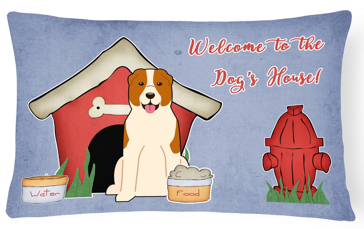 Dog House Collection Central Asian Shepherd Dog Canvas Fabric Decorative Pillow