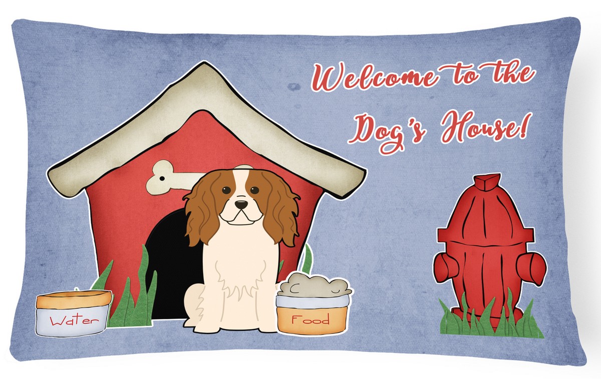 Dog House Collection Cavalier Spaniel Canvas Fabric Decorative Pillow