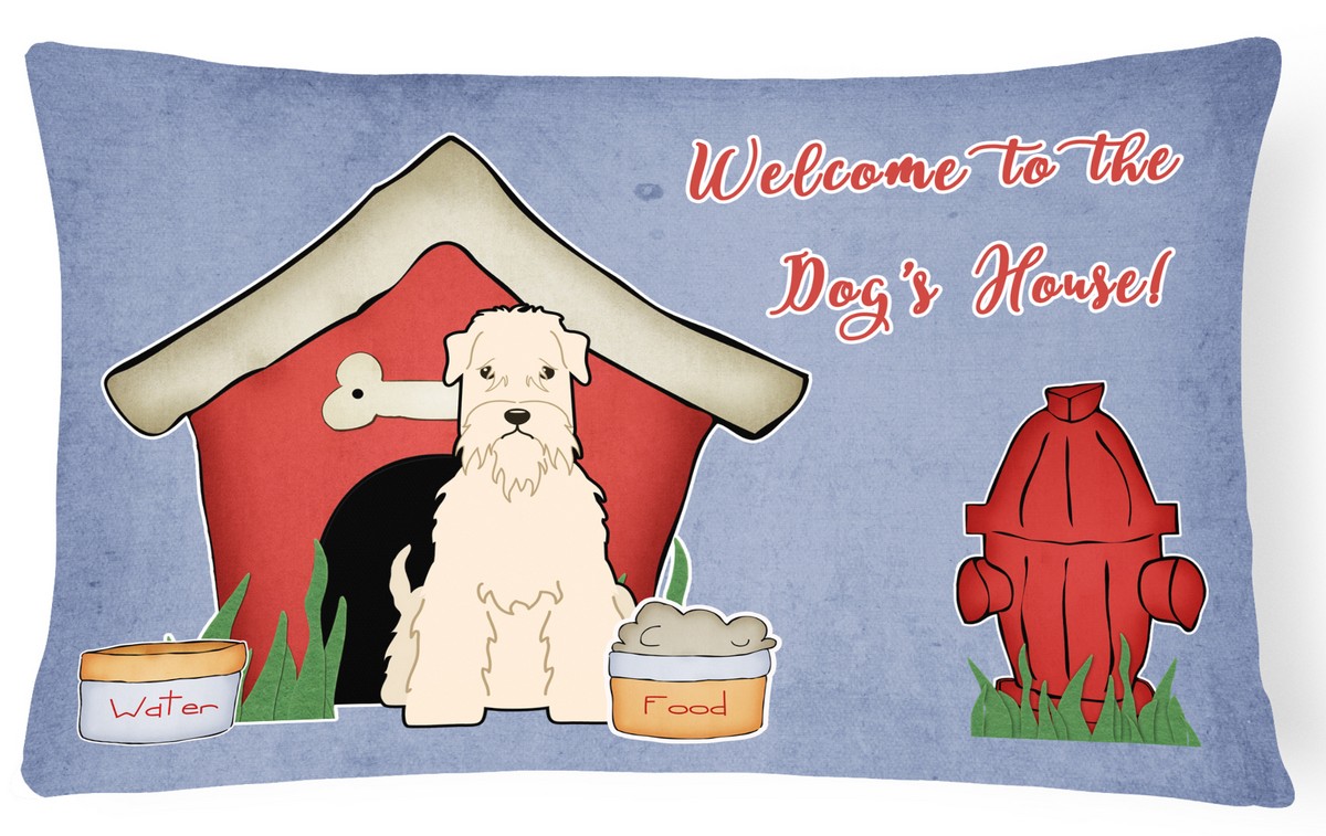 Dog House Collection Soft Coated Wheaten Terrier Canvas Fabric Decorative Pillow