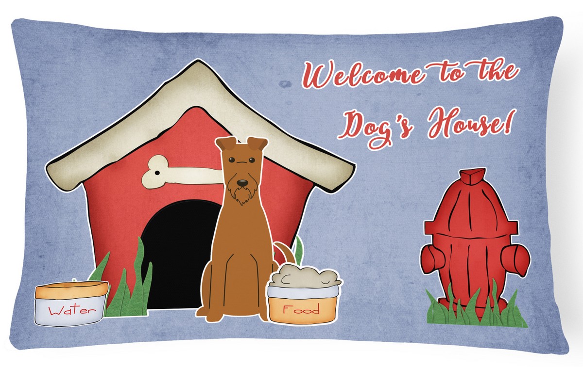 Dog House Collection Irish Terrier Canvas Fabric Decorative Pillow