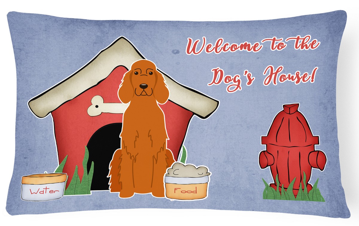 Dog House Collection Irish Setter Canvas Fabric Decorative Pillow