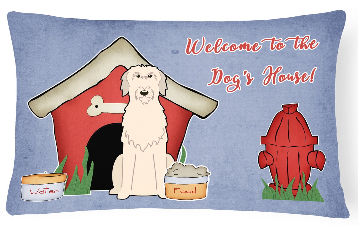 Dog House Collection Irish Wolfhound Canvas Fabric Decorative Pillow